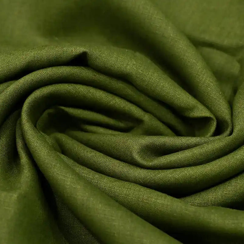 Eron Chartreuse Green  Solid Block Linen Fabric