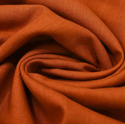 Leno  Rust  Solid Linen Fabric