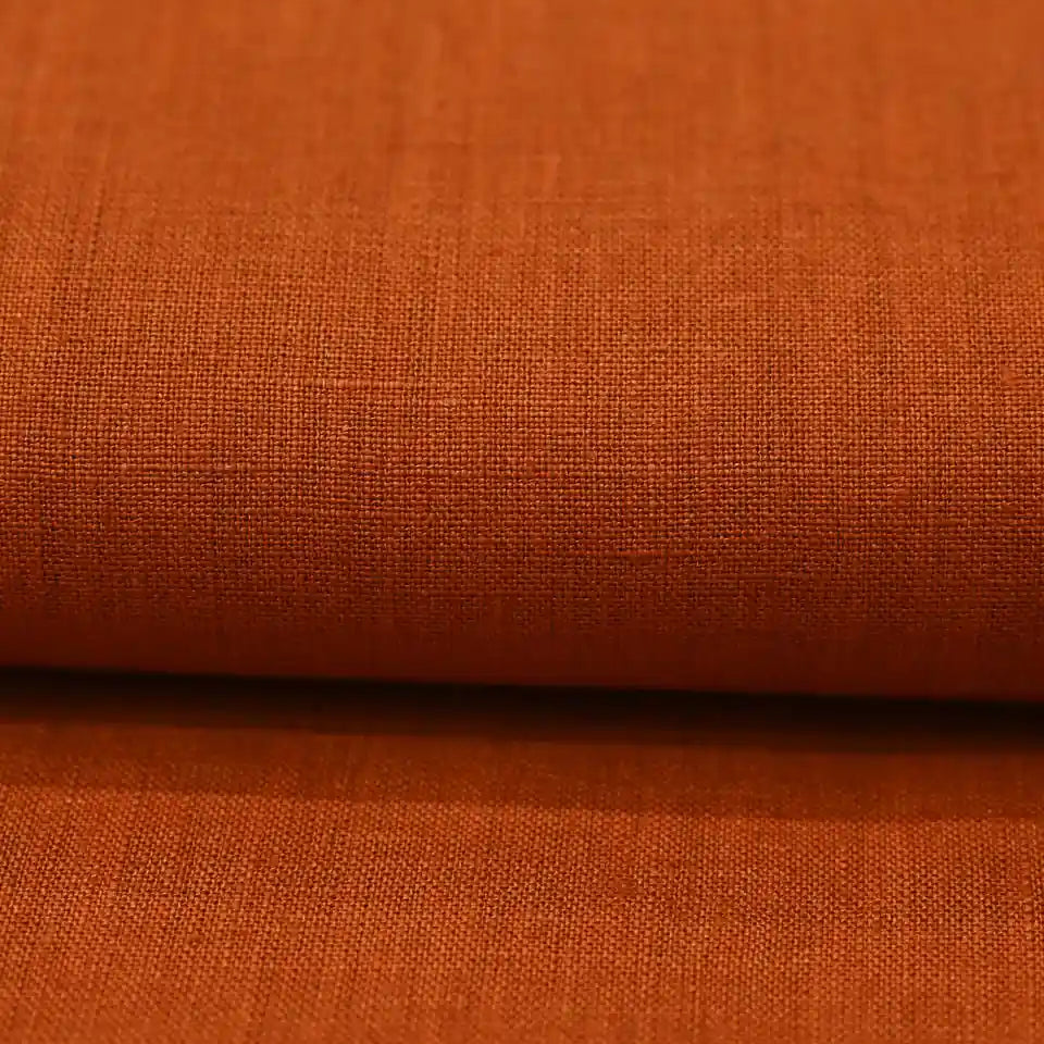 Leno  Rust  Solid Linen Fabric