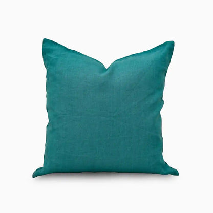 Aira Teal solid Linen Pillow Cover