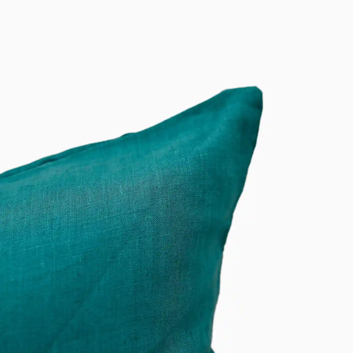 Aira Teal solid Linen Pillow Cover