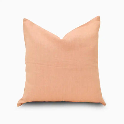 Mara Peach Solid  Linen  Pillow Cover