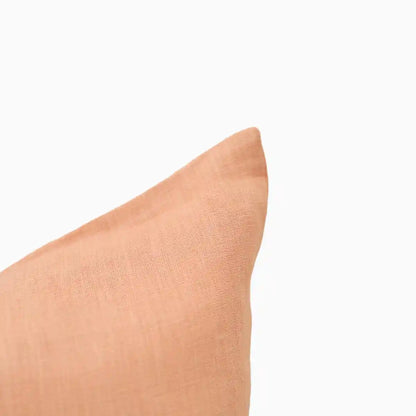 Mara Peach Solid  Linen  Pillow Cover