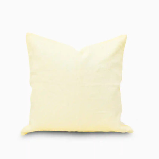 Ekim cream Beige solid Linen Pillow Cover