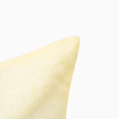 Ekim Pale Yellow solid Linen Pillow Cover