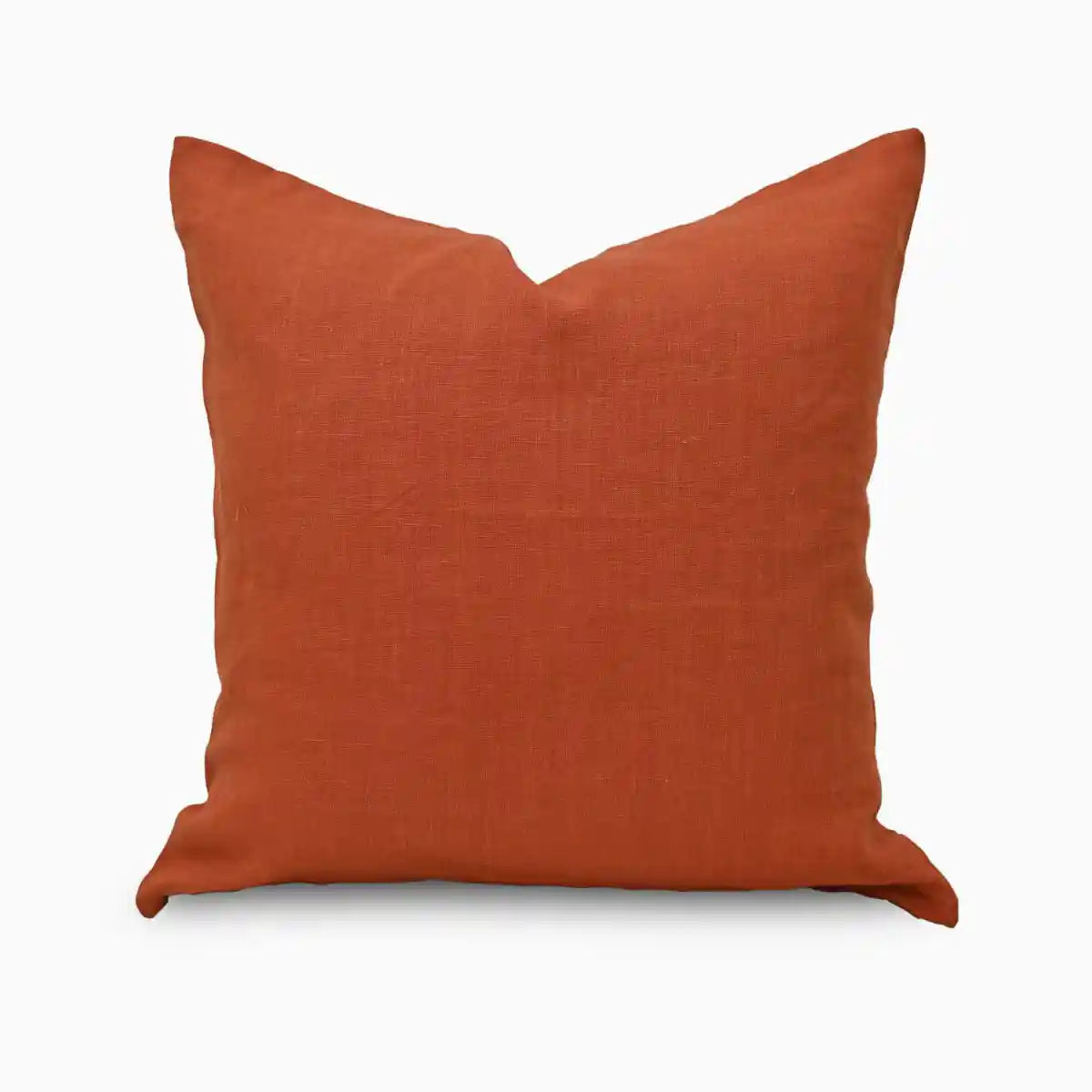 Leno  Rust  Solid Linen Pillow Cover
