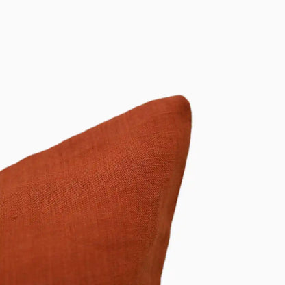 Leno  Rust  Solid Linen Pillow Cover