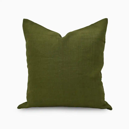 Eron Chartreuse Solid Block Linen Pillow Cover