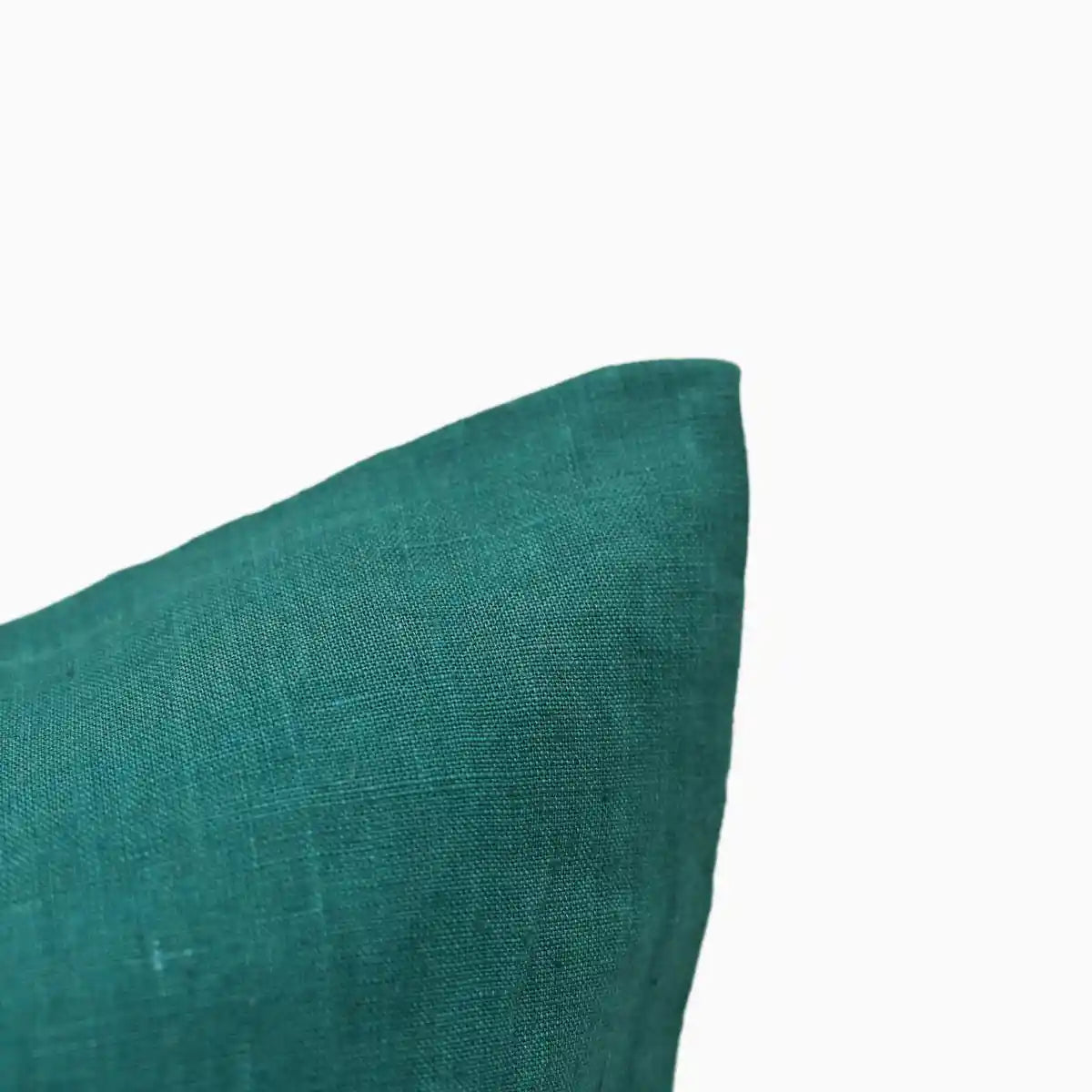Milo Deep Teal solid Linen Pillow Cover