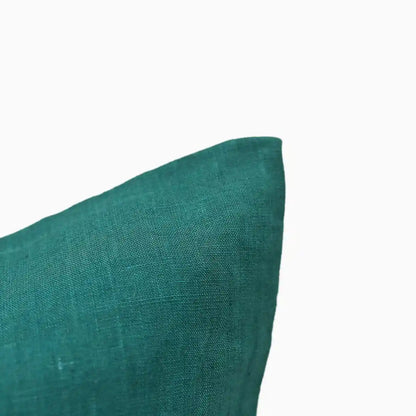 Milo Deep Teal solid Linen Pillow Cover