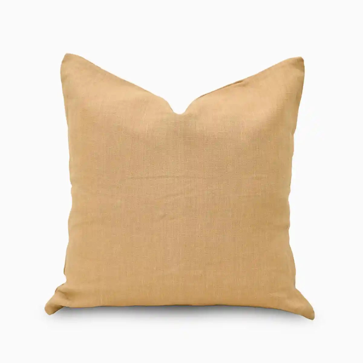 Tavi Ochre Solid Linen Pillow Cover