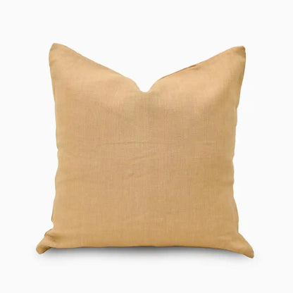 Tavi Ochre Solid Linen Pillow Cover