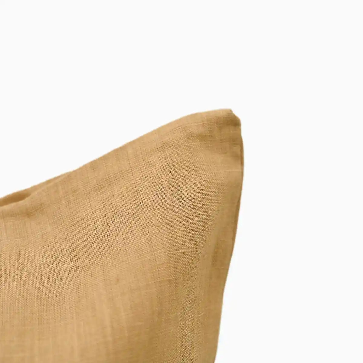 Tavi Ochre Solid Linen Pillow Cover