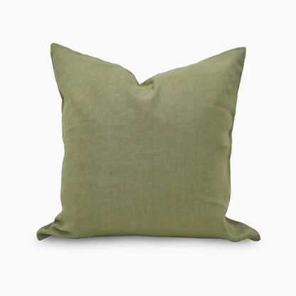Olen Moss  Solid Linen Pillow Cover