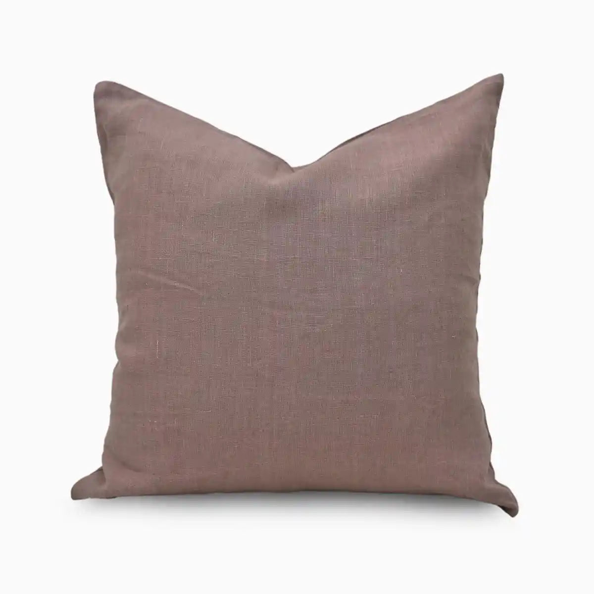 Rona Mauve Brown Solid Linen Pillow Cover
