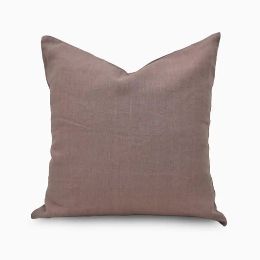 Rona Mauve Brown Solid Linen Pillow Cover