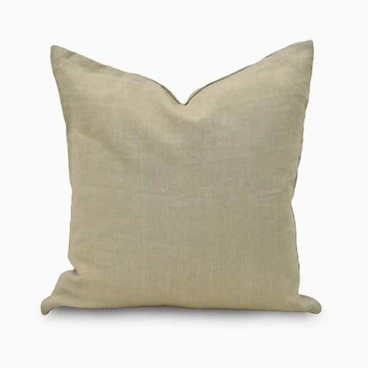 Rale Beige solid Linen Pillow Cover
