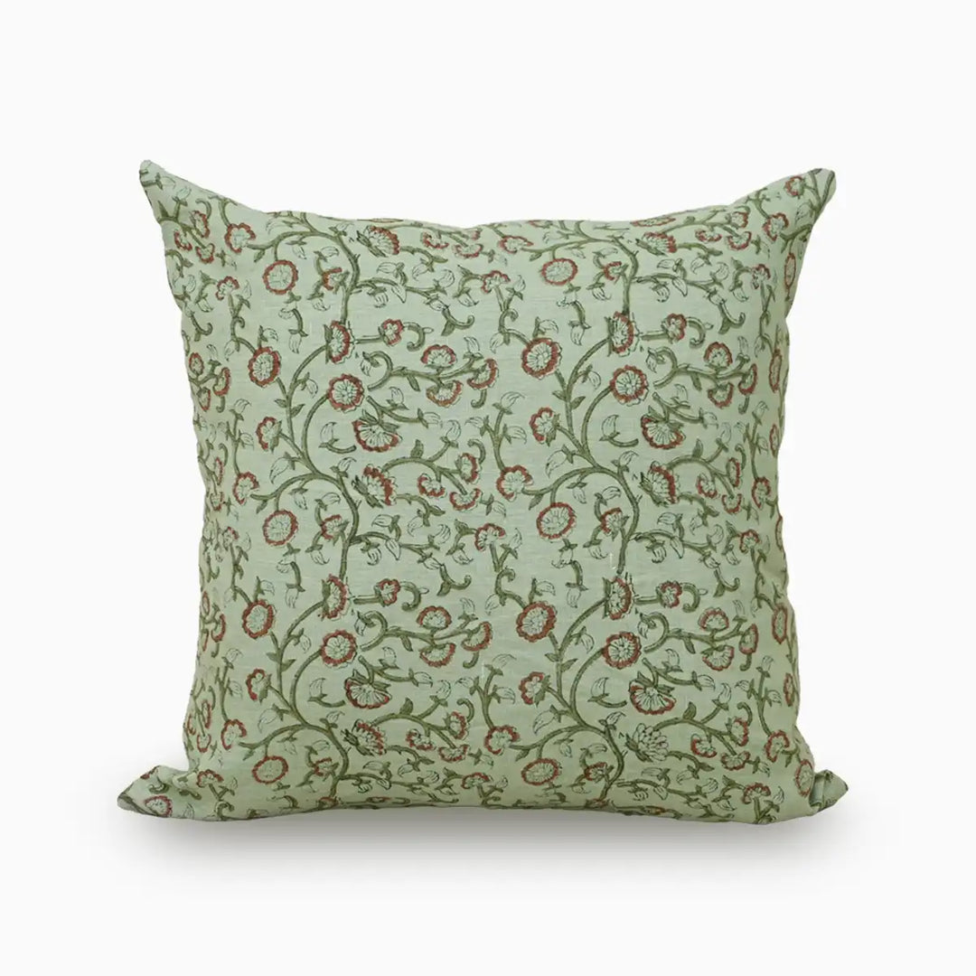 Floral Rust Pillow Cover
