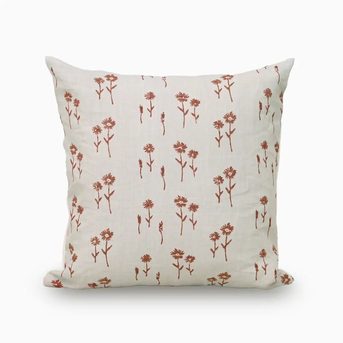 Flower Rust Pillow Cover