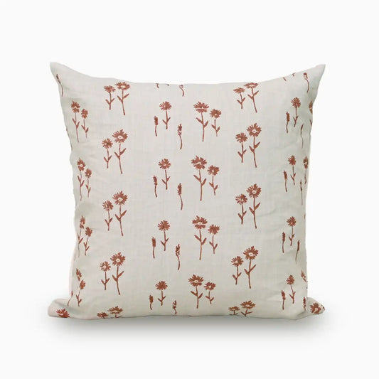 Flower Rust Pillow Cover