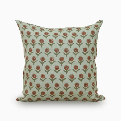 Bloom Pale Seafoam Ditsy Rust Pillow Cover