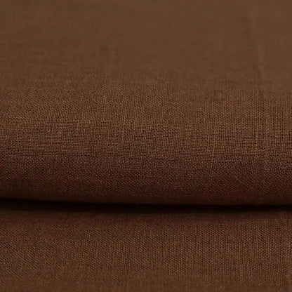 Nadoj Brown  solid Linen Fabric