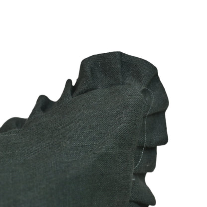 Aral Forest Green Solid Linen Pillow Cover