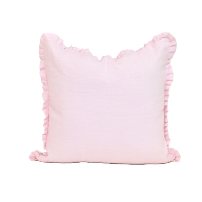 Anor Soft Pink Solid Linen Pillow Cover