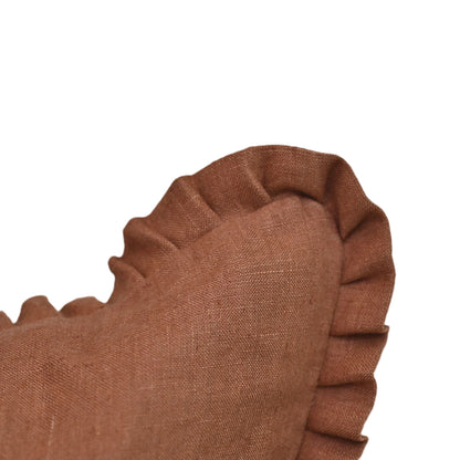 Nadoj Warm cocoa solid Linen Pillow Cover