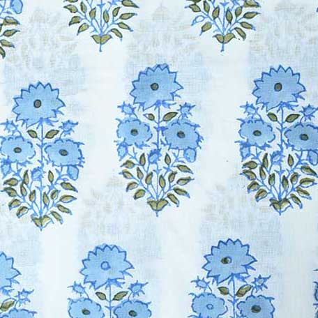 Lorien Floral Block Print Cotton Fabric