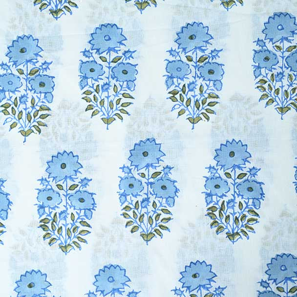 Lorien Floral Block Print Cotton Fabric