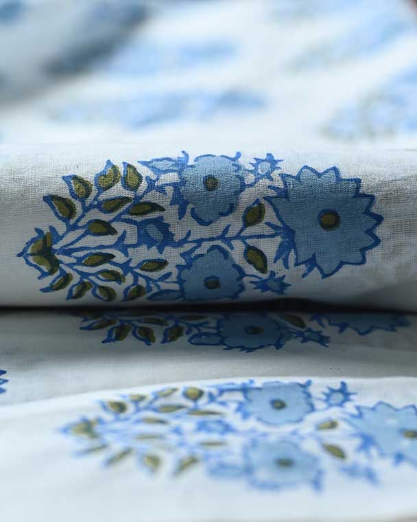 Lorien Floral Block Print Cotton Fabric