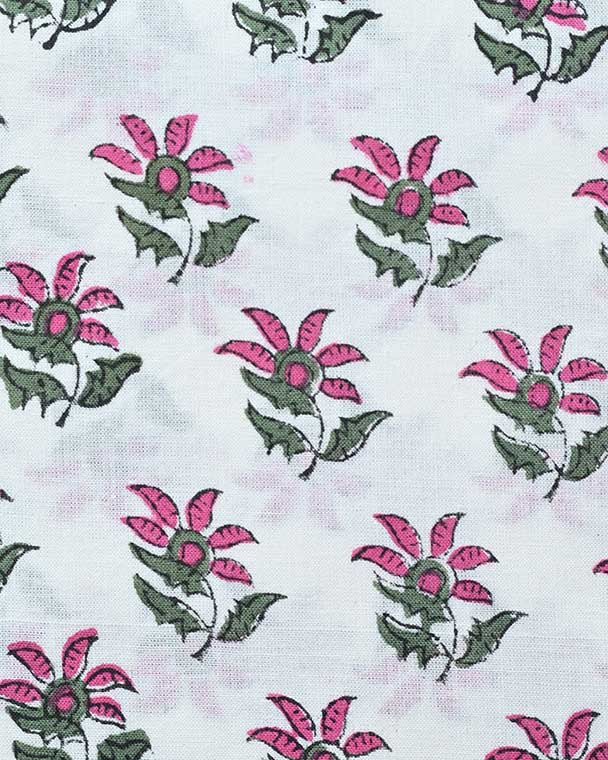 Velzia Floral Block Print Cotton Fabric