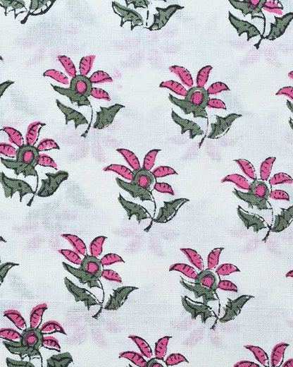 Velzia Floral Block Print Cotton Fabric