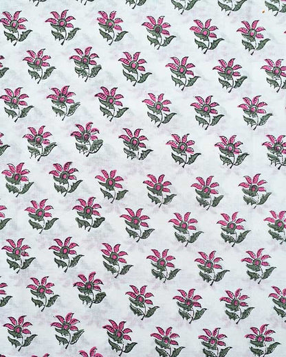 Velzia Floral Block Print Cotton Fabric