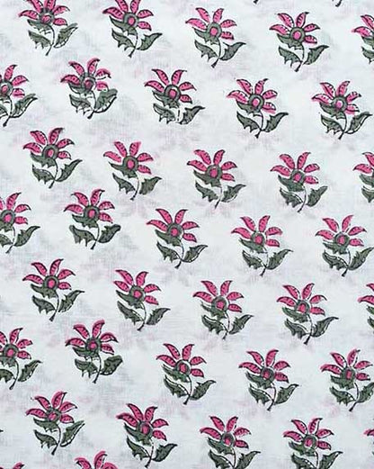 Velzia Floral Block Print Cotton Fabric