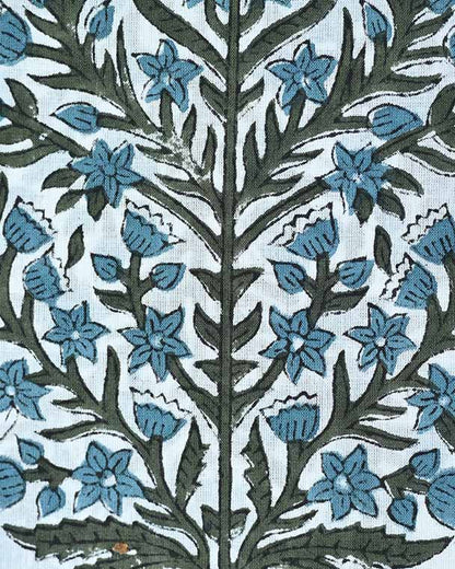 Solace Floral Block Print Cotton Fabric