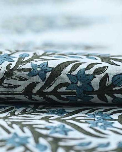 Solace Floral Block Print Cotton Fabric
