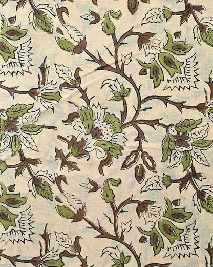 Briska Floral Block Print Cotton Fabric