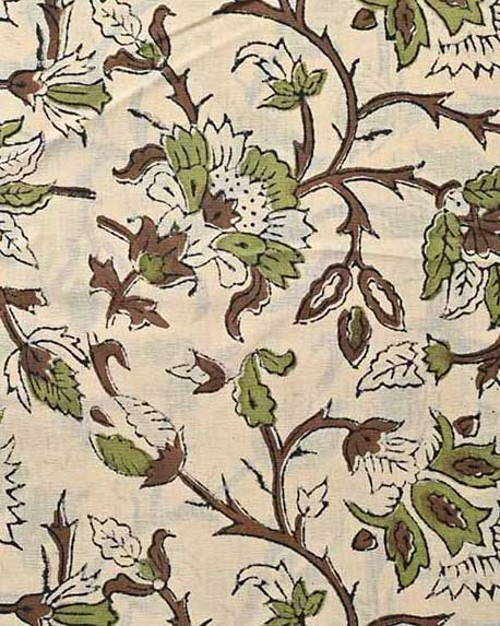 Briska Floral Block Print Cotton Fabric