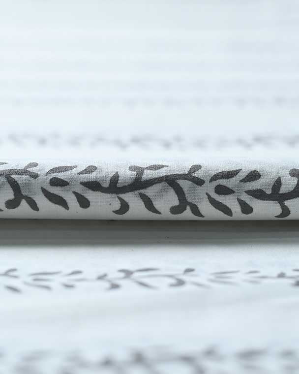 Elseny Botanical Cotton Block Print Fabric