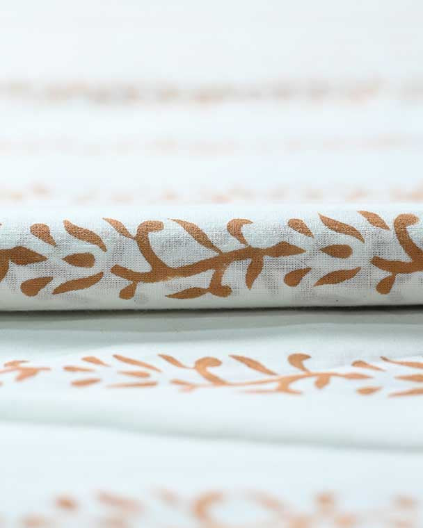 Elseny Botanical Cotton Block Print Fabric