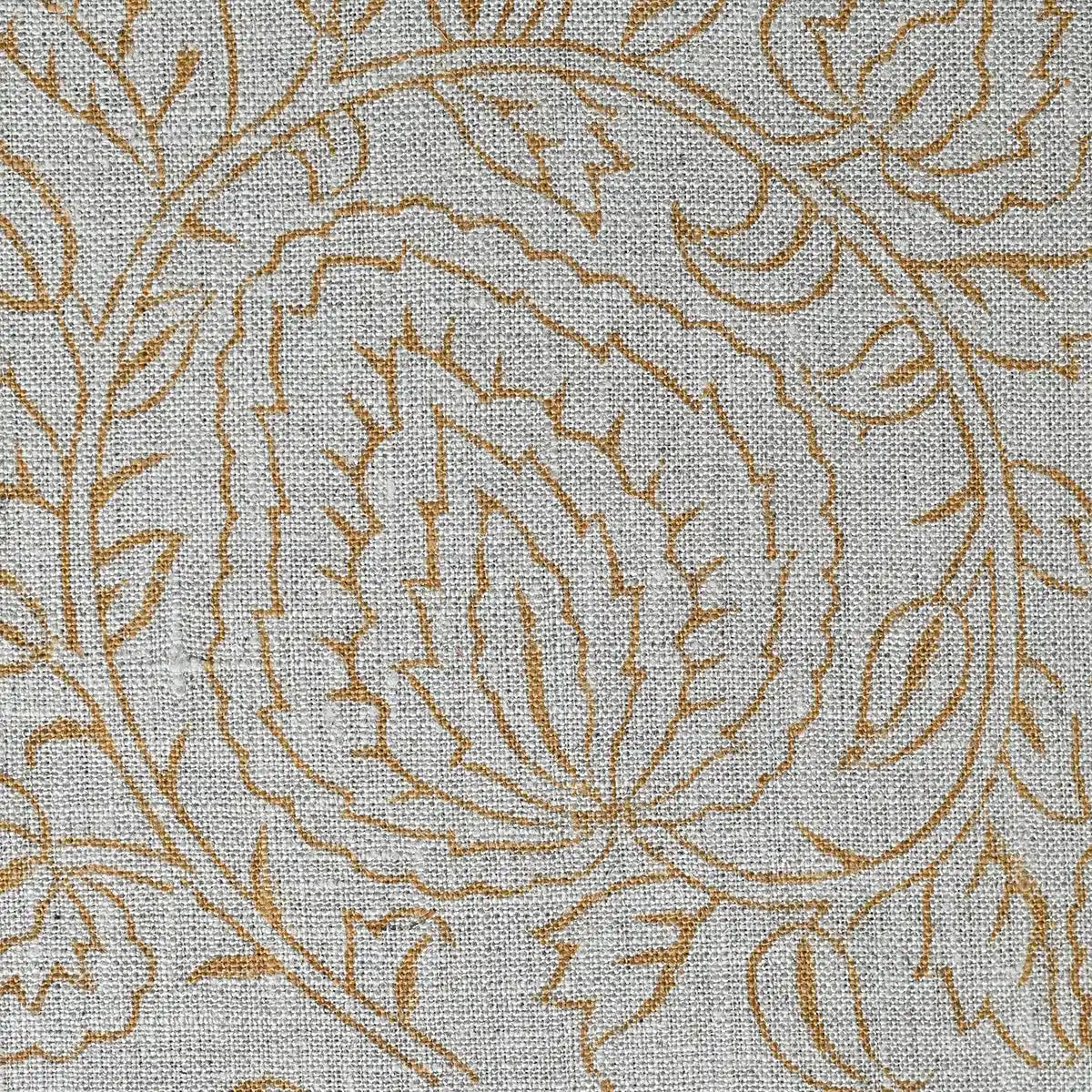 Jacob Floral Hand Block Print Linen Fabric