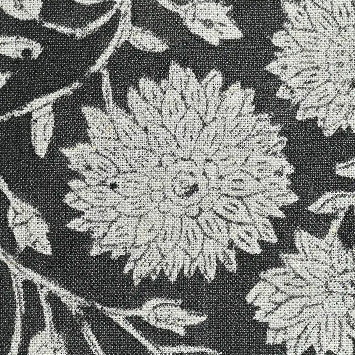 Loomis Floral Hand Block Print Linen Fabric