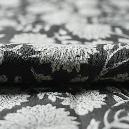 Loomis Floral Hand Block Print Linen Fabric