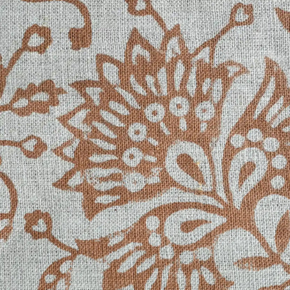 Knark Floral Hand Block Print  Linen Fabric