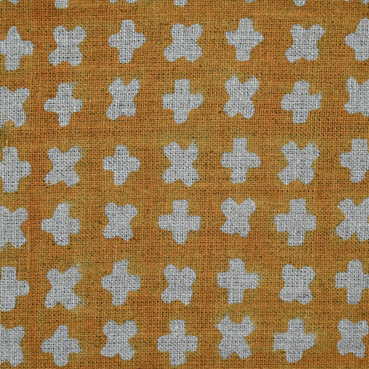 Enoki Geometric Block Print Linen Fabric