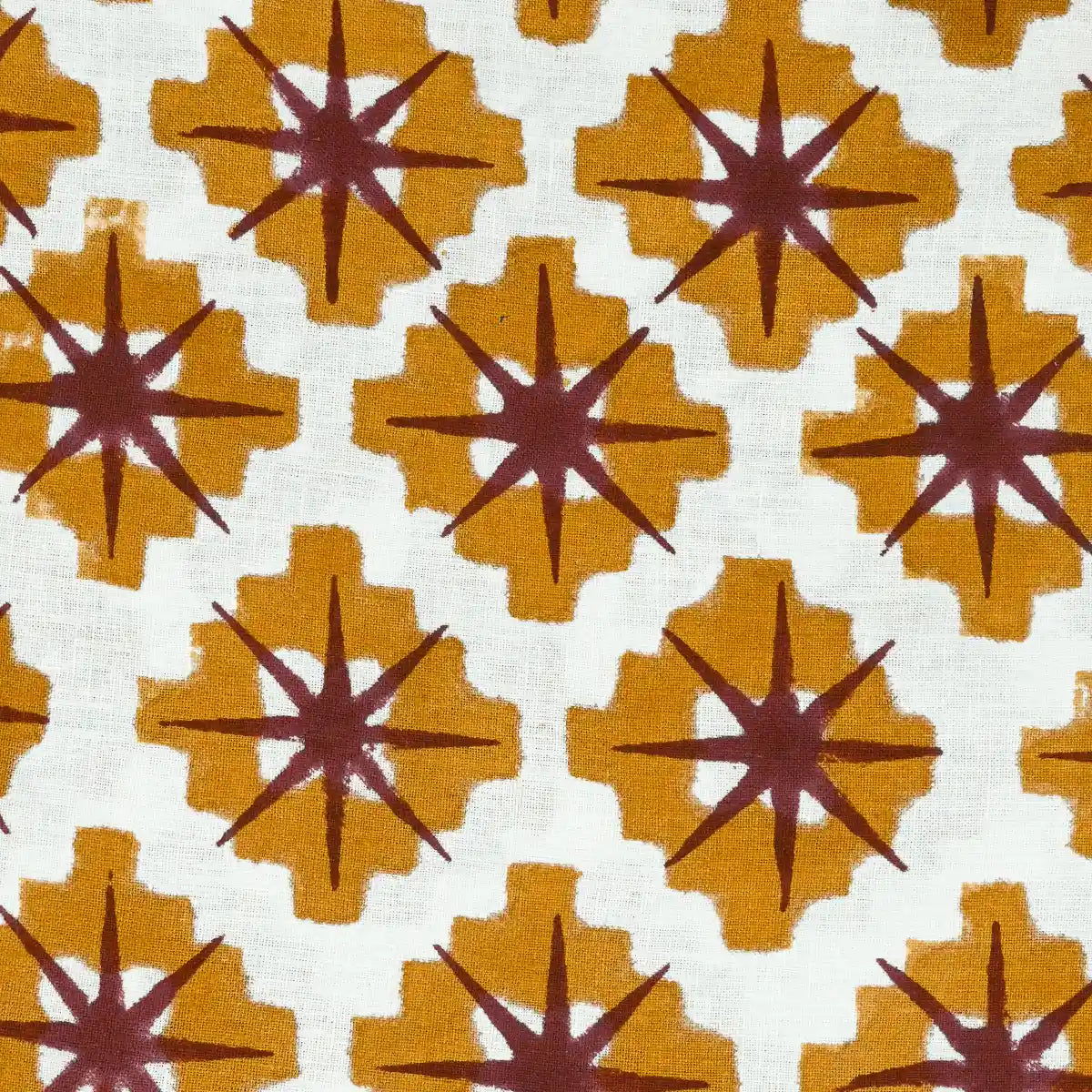Crimsa Geometric Block Print Linen Fabric