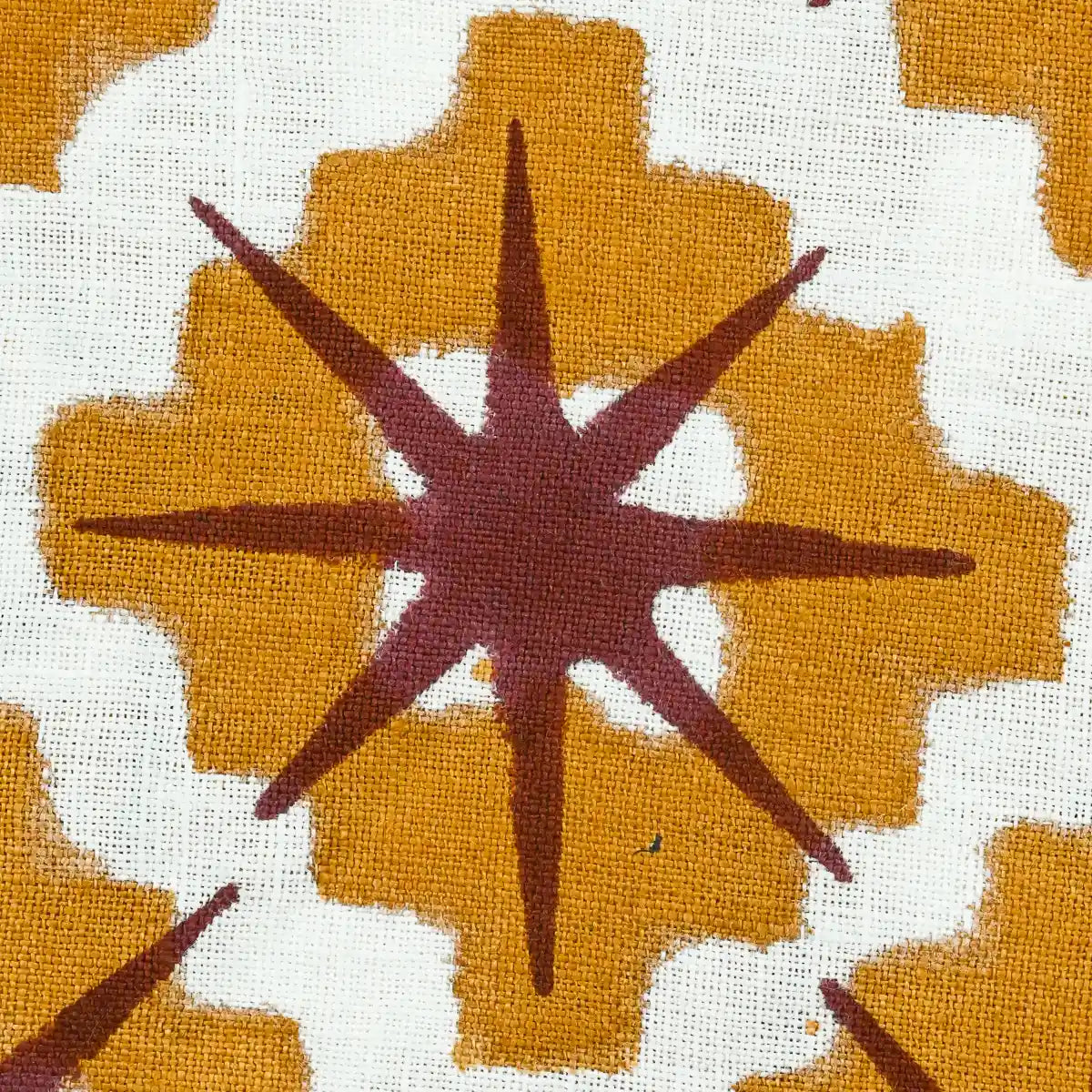 Crimsa Geometric Block Print Linen Fabric