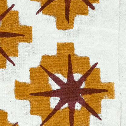 Crimsa Geometric Block Print Linen Fabric